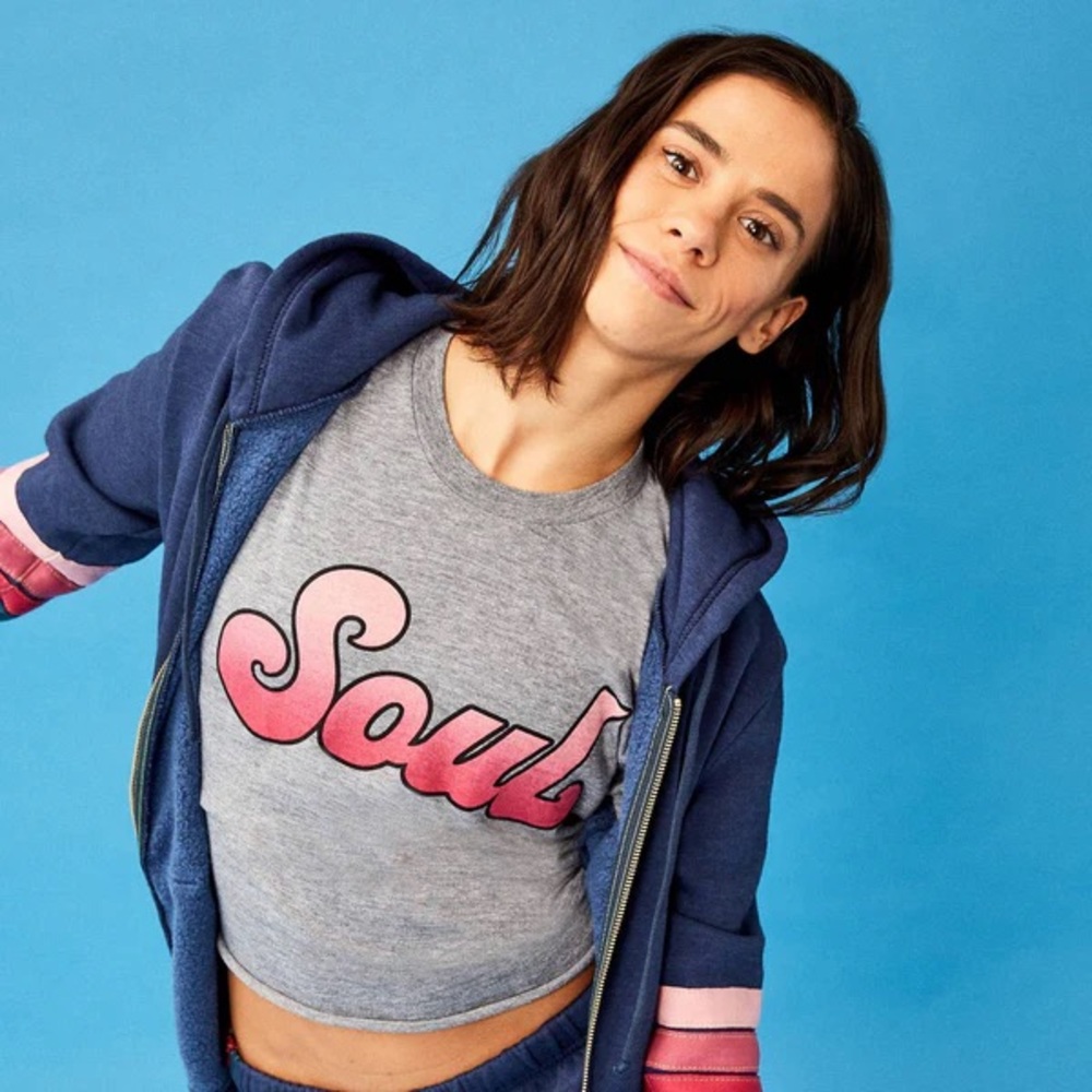 Aviator Nation x Soul Cycle Cropped Tee, Sz L